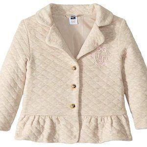 Janie & Jack Quilted Peplum Monogram Blazer Jacket